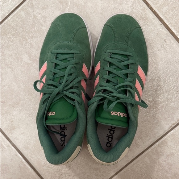 adidas Shoes - Adidas Women's Forest Green and Coral Sneakers